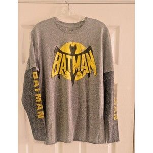 BATMAN MEN'S LONG SLEEVE T-SHIRT MENS MEDIUM GRAPHIC PRINT DC COMICS